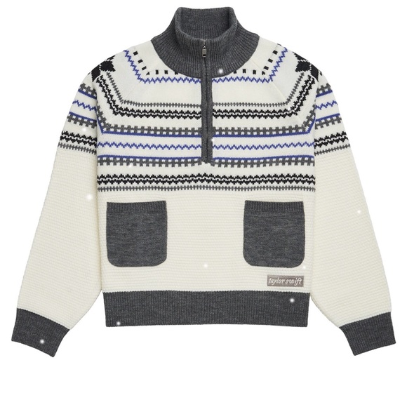 Taylor Swift Sweaters - Taylor Swift FOLKLORE ALBUM QUARTER ZIP UP SWEATER